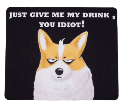 Cool Drinking Corgi Mouse Pad 2